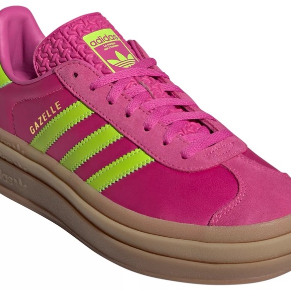 adidas Shoes - New Adidas Gazelle Women's Key Lime and Fuchsia Flash Sneakers - US 8.5